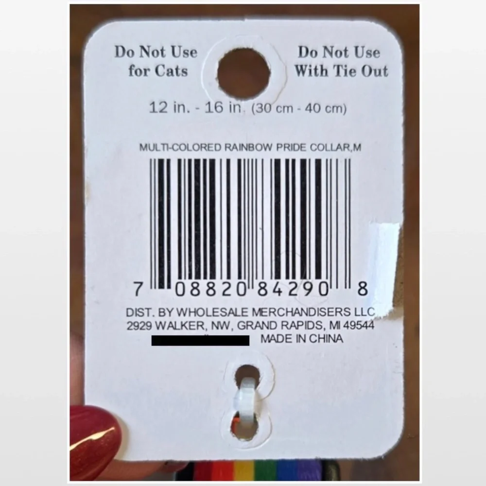 New Pet Dog Collar Adjustable Pet Animal Rainbow Pride NWT